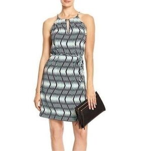 Banana Republic Blue Herringbone Front Keyhole Dress 💕
